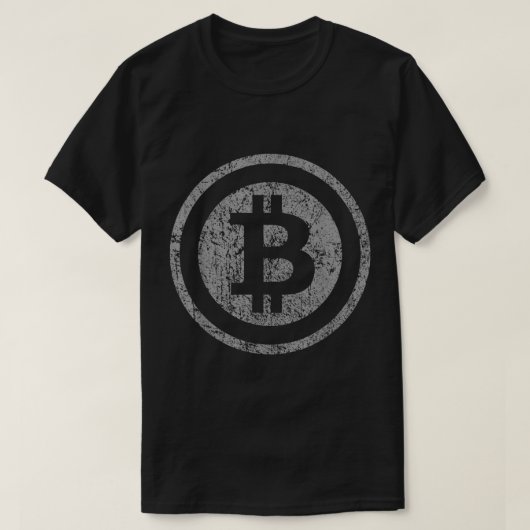 Grunge Bitcoin Crypto Symbol Design T-Shirt (Design vorne)