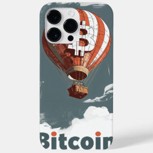 Grunge Bitcoin hot air balloon Blockchain design Case-Mate iPhone 14 Pro Max Hülle