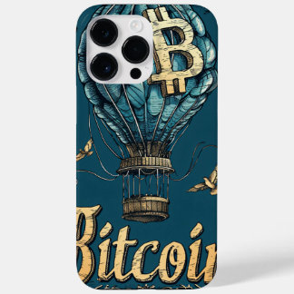 Grunge Bitcoin hot air balloon Blockchain design Case-Mate iPhone 14 Pro Max Hülle