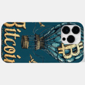 Grunge Bitcoin hot air balloon Blockchain design Case-Mate iPhone Hülle (Rückseite (Horizontal))