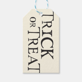 Grunge Black and Cream Trick oder Treat Tags Geschenkanhänger