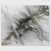 Grunge Black Gray Gold Geschenkpapier (Flach)