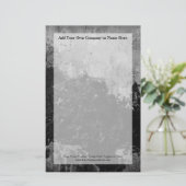 Grunge Black Paint Imitate beenden Design Briefpapier (Stehend Vorderseite)