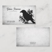 Grunge Black & White Crow Tattoo Artist Visitenkarte (Vorne/Hinten)