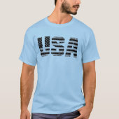 Grunge Black & White USA Typografie T-Shirt (Vorderseite)