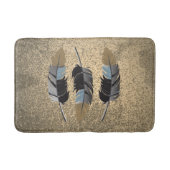 Grunge, Blau und Braun Federn Design auf Grunge Ta Badematte (Vorderseite)