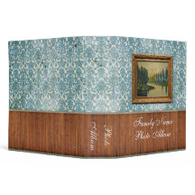 Grunge-blaues Damast-Foto-Album