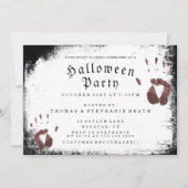 Grunge Bloody Hand Prints Halloween-Party Einladung (Vorderseite)
