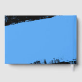 Grunge Blue Black Bar Mitzvah Gästebuch (Rückseite)