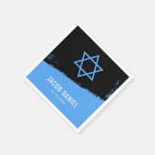 Grunge Blue Black Bar Mitzvah Serviette (Ecke)