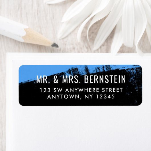 Grunge Blue Black Rücksendeadresse (Insitu)