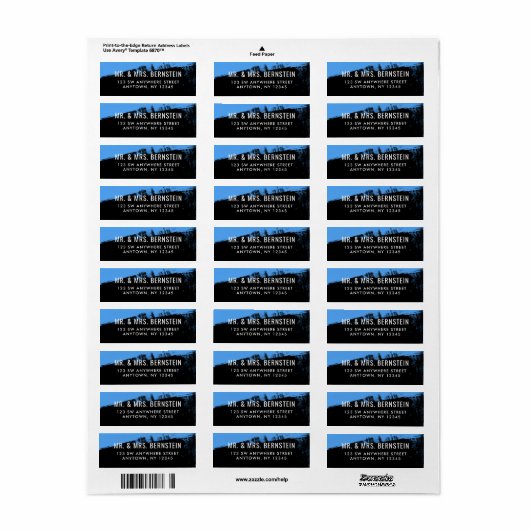 Grunge Blue Black Rücksendeadresse (Vorne)