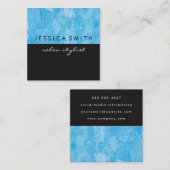 Grunge Blue Black Two Tone Quadratische Visitenkarte (Vorne/Hinten)