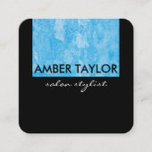 Grunge Blue Black Two Tone Quadratische Visitenkarte (Vorderseite)