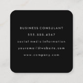 Grunge Blue Black Two Tone Quadratische Visitenkarte (Rückseite)