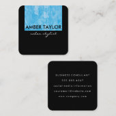 Grunge Blue Black Two Tone Quadratische Visitenkarte (Vorne/Hinten)