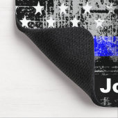 Grunge Blue Line Name Mousepad (Ecke)