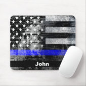 Grunge Blue Line Name Mousepad (Mit Mouse)