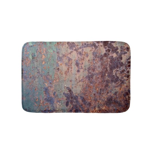 Grunge Blue Rusted Metal Muster Badematte (Vorderseite)