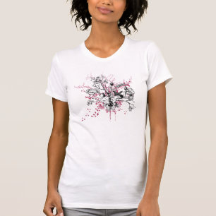 Grunge-Blumen T-Shirt