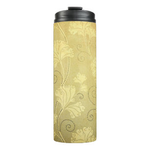 Grunge-Blumenmuster im Vintage-Stil. Thermosbecher