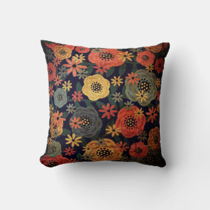 Grunge-Blumenmuster Kissen