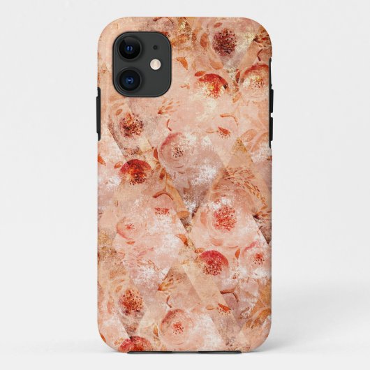 Grunge Blumenmuster. Korallenhintergrund. Case-Mate iPhone Hülle (Rückseite)