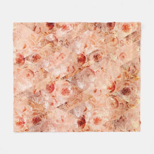 Grunge Blumenmuster. Korallenhintergrund. Fleecedecke (Vorderseite (Horizontal))