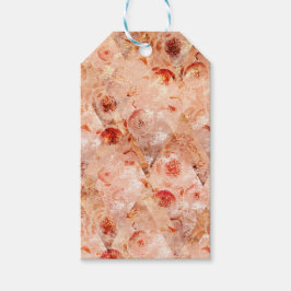 Grunge Blumenmuster. Korallenhintergrund. Geschenkanhänger