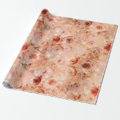 Grunge Blumenmuster. Korallenhintergrund. Geschenkpapier (Ungerollt)