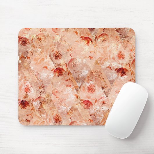 Grunge Blumenmuster. Korallenhintergrund. Mousepad (Mit Mouse)