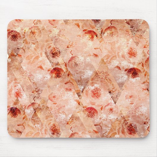 Grunge Blumenmuster. Korallenhintergrund. Mousepad (Vorne)