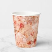 Grunge Blumenmuster. Korallenhintergrund. Pappbecher (Rückseite)