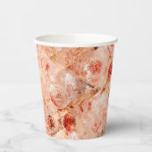 Grunge Blumenmuster. Korallenhintergrund. Pappbecher (Links)