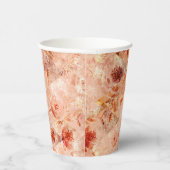 Grunge Blumenmuster. Korallenhintergrund. Pappbecher (Rechts)
