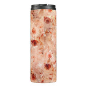 Grunge Blumenmuster. Korallenhintergrund. Thermosbecher (Rückseite)