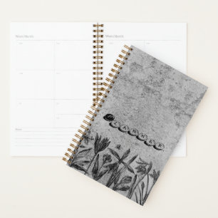 Grunge-Blumenplanerbuch Planer