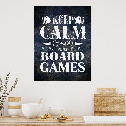 Grunge Board Games Wall Decoder Poster (Küche)