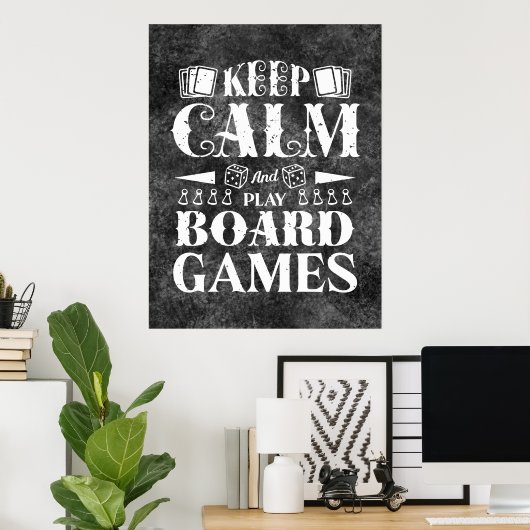 Grunge Board Games Wall Decoder Poster (Heimbüro)