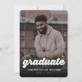 Grunge Bold Script Simple Foto Graduation Party Einladung (Vorderseite)