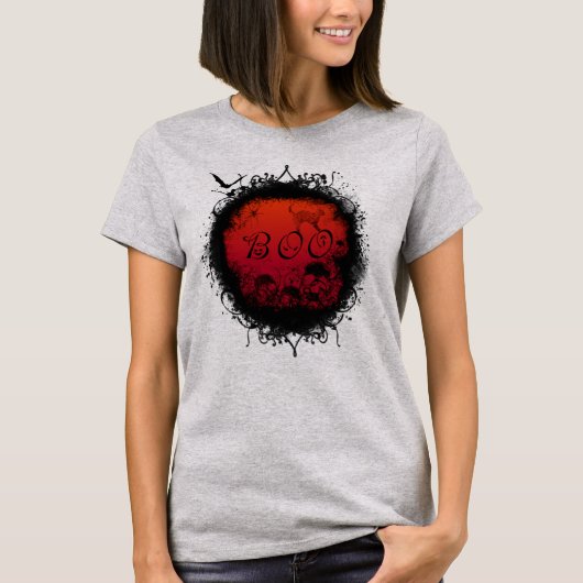 Grunge Boo Halloween T-Shirt (Vorderseite)