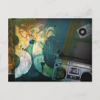 Grunge Boombox Postkarte