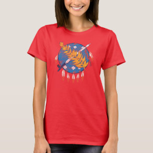 Grunge brennen Oklahoma-Staats-Flagge aus T-Shirt