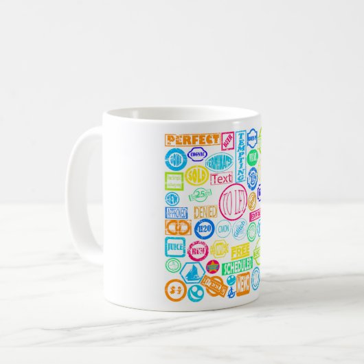 Grunge Briefmarke Collection Tasse (Vorderseite Links)