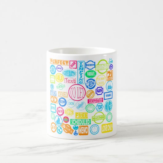 Grunge Briefmarke Collection Tasse (Mittel)