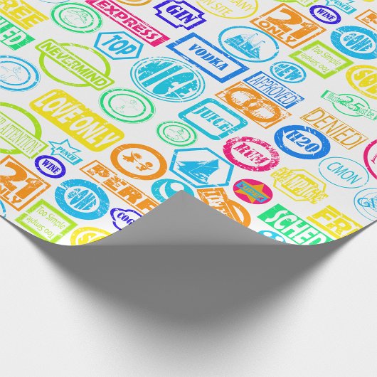 Grunge-Briefmarke Geschenkpapier