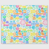 Grunge-Briefmarke Geschenkpapier (Flach)