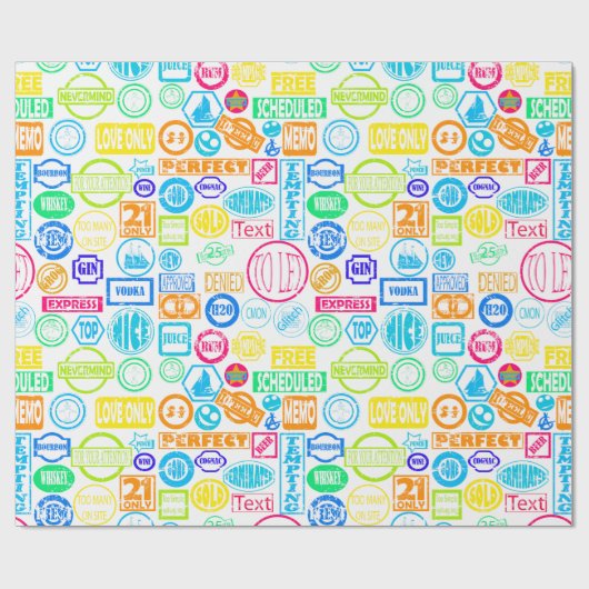 Grunge-Briefmarke Geschenkpapier (Flach)