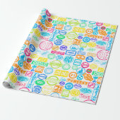 Grunge-Briefmarke Geschenkpapier (Ungerollt)