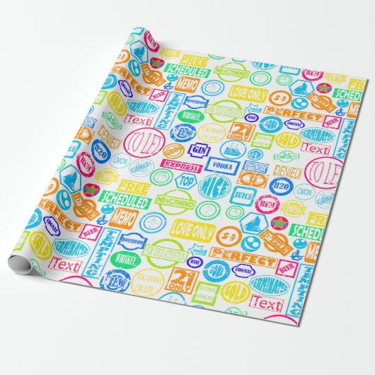 Grunge-Briefmarke Geschenkpapier (Ungerollt)